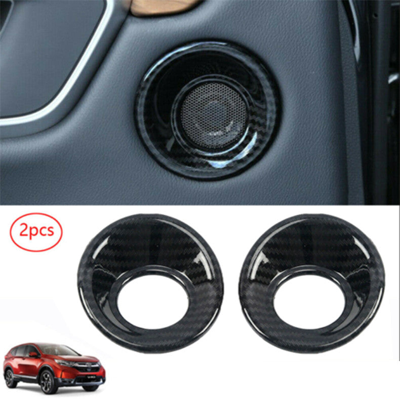 for Honda CR-V 2017-2022 Carbon fiber Rear Door Speaker Ring frame Cover Trim