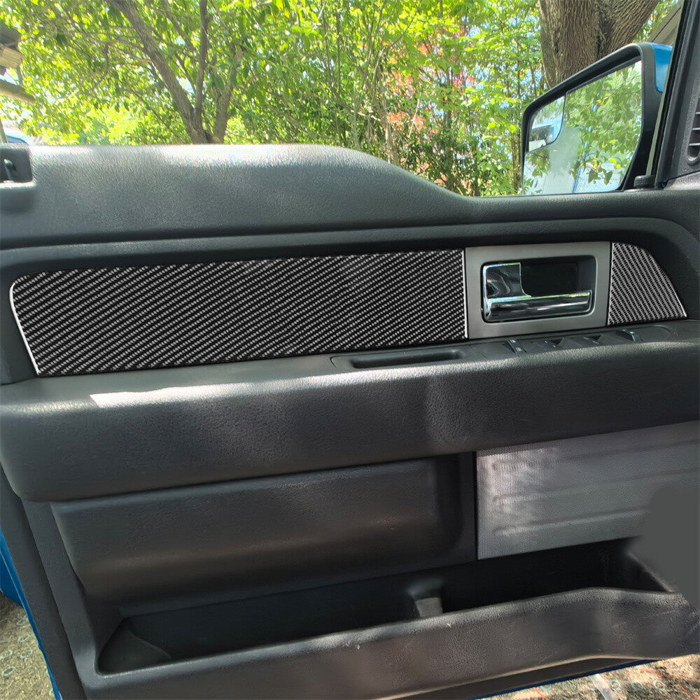 8¡ÁCarbon Fiber Interior Side Door Panel Decorative Cover for Ford F150 2009-2014