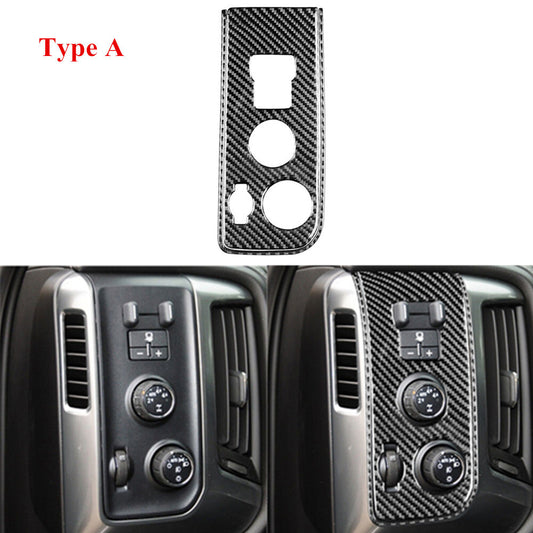 Carbon Fiber Dim Light Control Cover Trim For Silverado for GMC for SIERRA 2014-2018 A