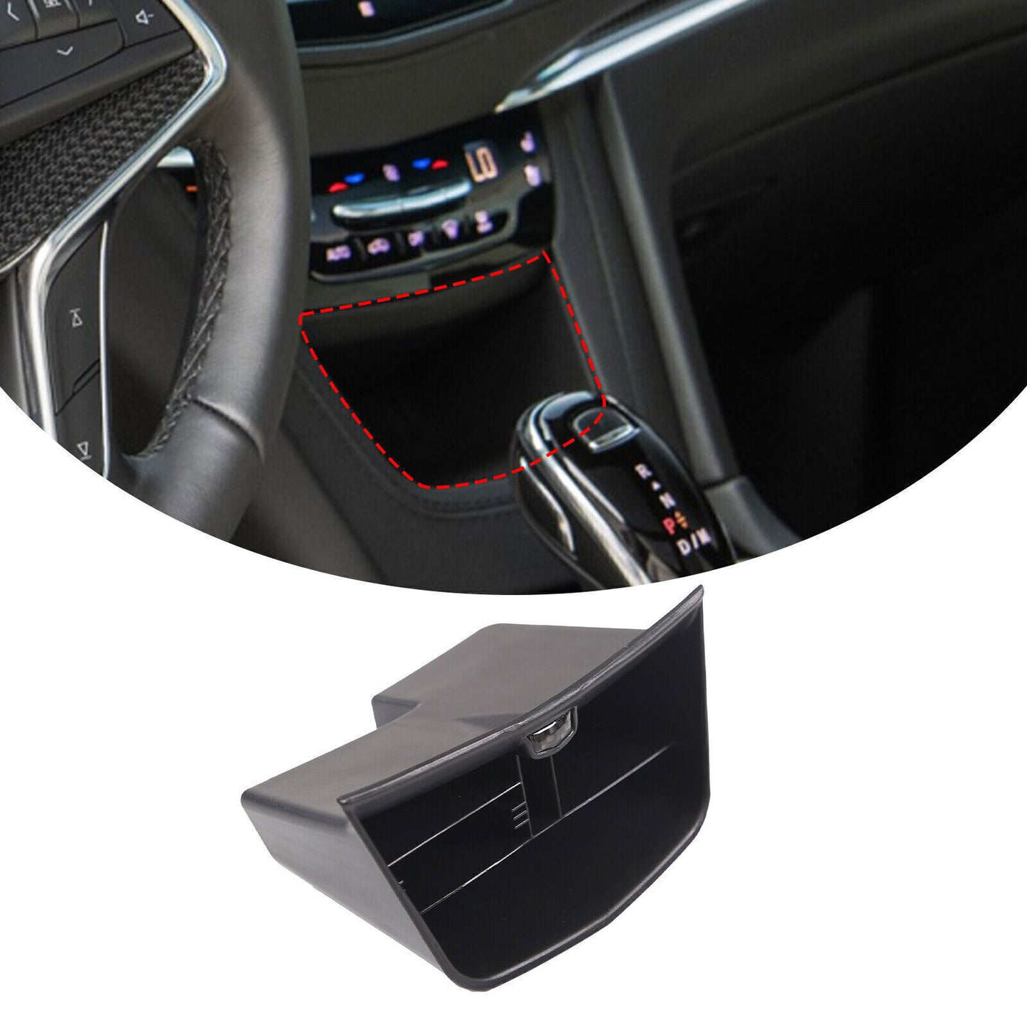 Matte Black Inner Central Storage Container Box Tray for Cadillac XT5 2017-2024