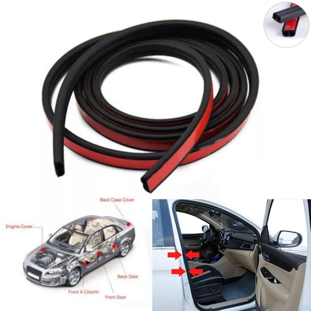 16.4FT B-Shape Rubber Car Door Seal Strip Edge Guard Weatherstrip Universal Auto