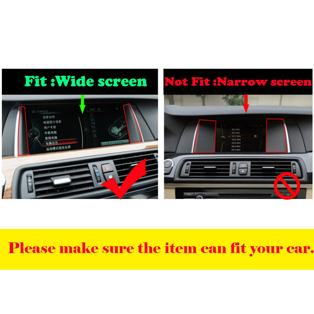 2¡ÁSilver ABS Central Console GPS Navigation Cover for BMW 5 Series F10 2014-2017