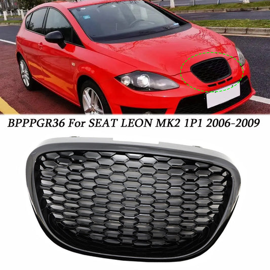 Front Bumper Center Grille Grill Kidney for Seat LEON MK2 1P1 06-09 Gloss Black