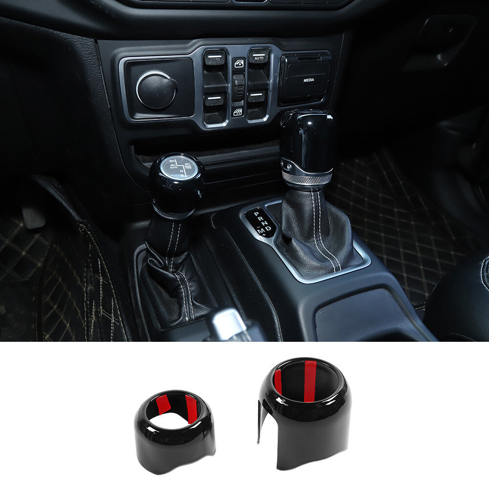 for Jeep for Wrangler JL JT 2018+Gear Shift Knob 4WD Four Wheel Drive Trim ABS Black