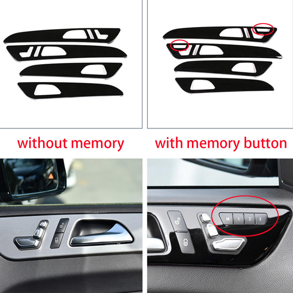 Gloss Black ABS Interior Door Panel Trim Fit for Benz GL GLE GLS ML W166 2013-19