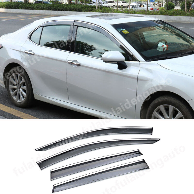 for Toyota for Camry 2018-2023 Acrylic Chrome Window Visor Sun Rain Guard Vent Shade
