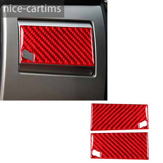 Red Carbon Fiber Dashboard Side Air Vent Outlet Panel Trim for Jaguar XF 2009-11