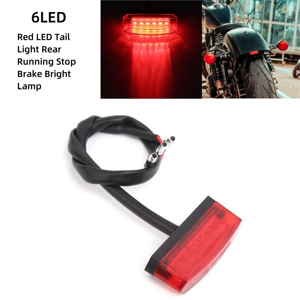 1PCS Universal Motorcycle Red LED Tail Light Rear Running Stop Brake Bright Lamp