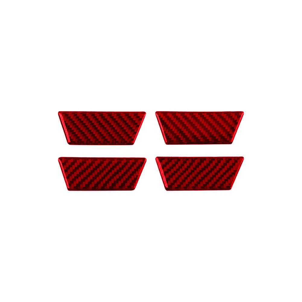 Red 4X Inner Door Handle Trim Cover Decor Carbon Fiber for VW Touareg 2011-2018