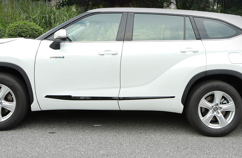4p Piano black Side Door Body Molding Cover Trim for Toyota Highlander 2020-2023