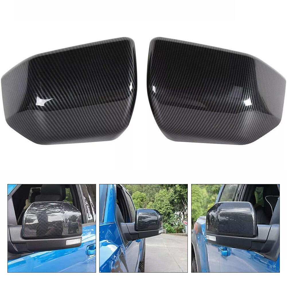 Carbon Fiber ABS Auto Rearview Mirror Cover Trim Frame Bezel for Ford F150 2015