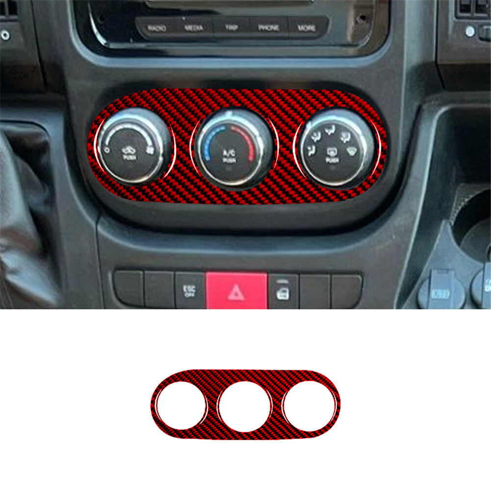 Red Carbon Fiber Central A/C Console Panel Cover Trim for RAM Promaster 2014-21