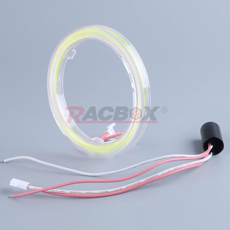 2Pcs White 80mm DRL COB LED Angel Eyes Halo Ring Fog Headlight Lamp Lights