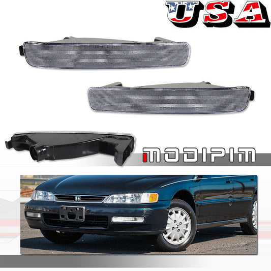 A pair of transparent lens signal bumper light housings are suitable for 1996-1997 for Honda Accords.