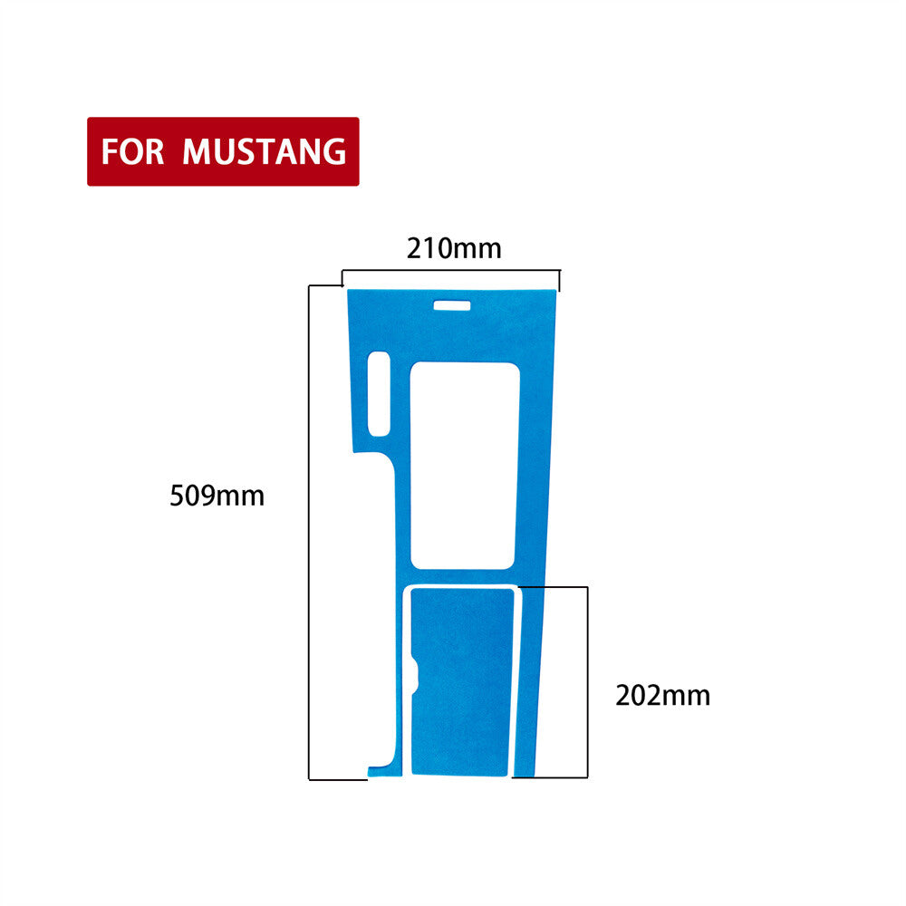 Suede Blue Central Control Gear Shift Box Panel Cover for Ford for Mustang 2009-2013