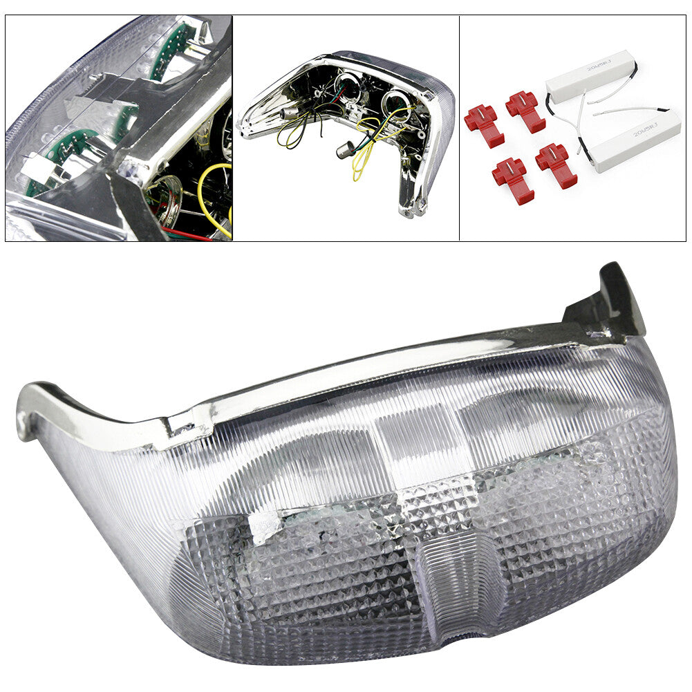 1x Clear LED Stop Tail Light Brake Turn Signals Fit for YAMAHA 1998 1999 2000 YZF R6