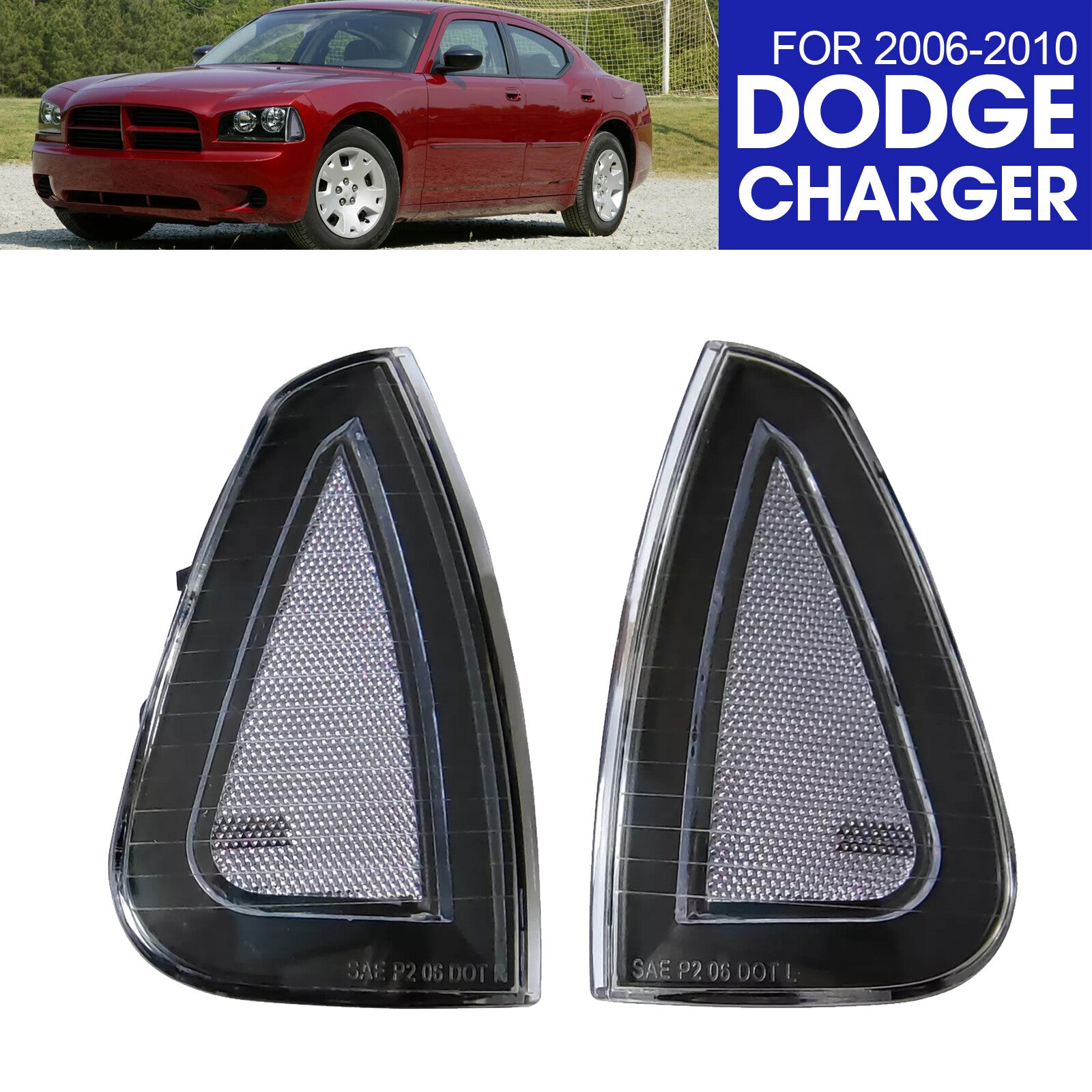 White Side Marker Parking Turn Signal Corner Lights fit 06-10 for Dodge Charge