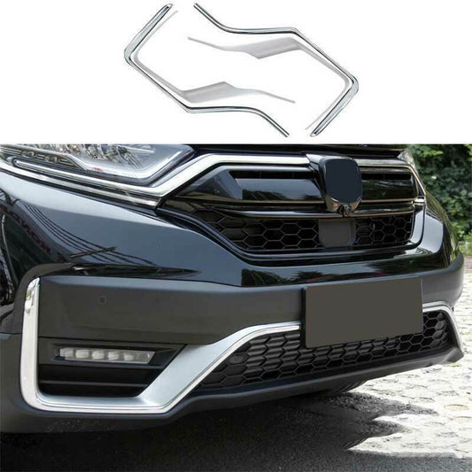 4x for Honda CR-V CRV 2020-2022 ABS Chrome Front Bumper Grille Lower Frame Trim