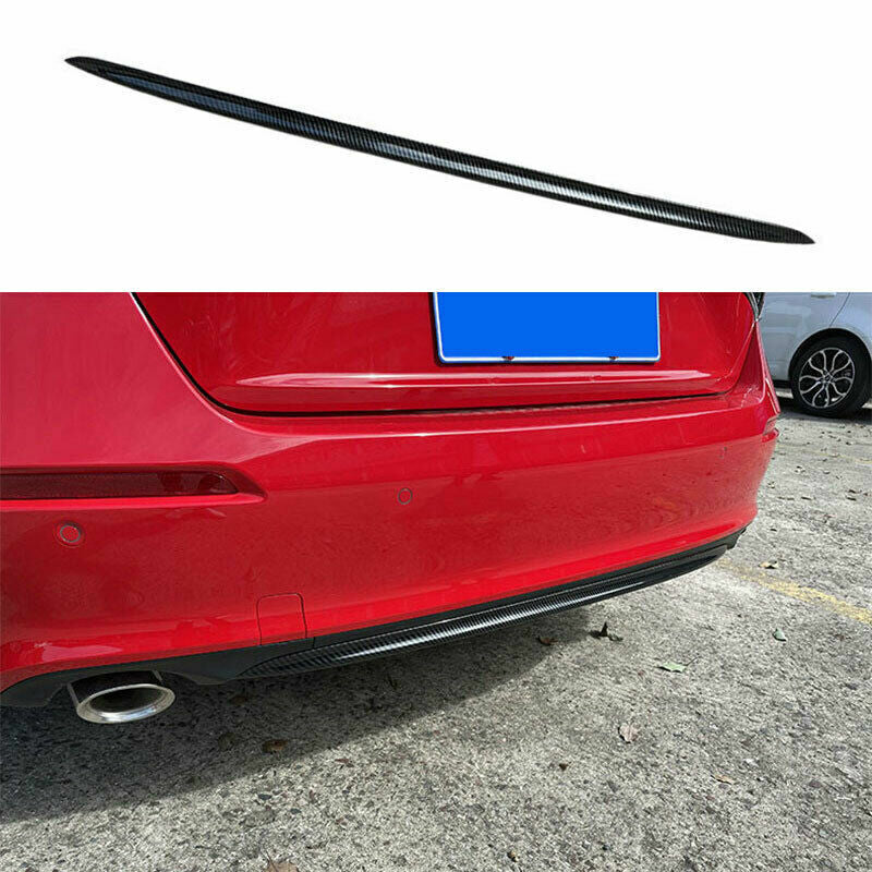 for Honda for Civic 2022-23 Carbon Fiber ABS Rear Bumper Bottom protector Strip Trim