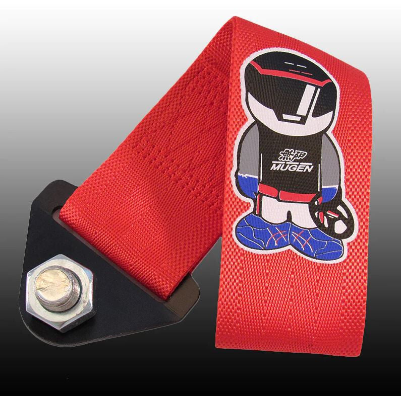 Car tow cover, trunk boot, bumper, tow hook, red, for Mugen General