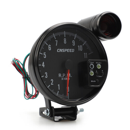 Universal 5-inch 7-color black 11K RPM+ shift lamp RPM tachometer LED specifications