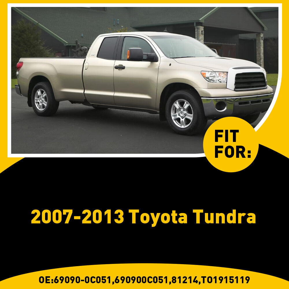 Tailgate handle with lock hole and camera hole, black, suitable for 2007-2013 for Toyota Tundra models.