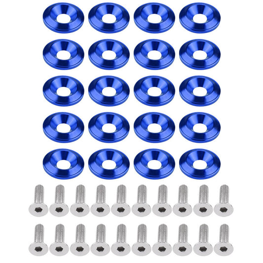 20X Aluminum Fender Bumper Washer Bolt Engine Bay Screw Kit CNC Billet Aluminum