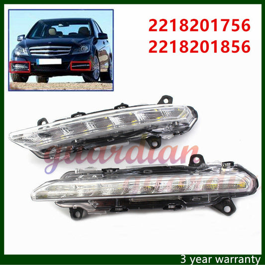 Pair LED DRL Fog Light Lamp for Mercedes S450 S550 S600 S63 CLS GLK R Class