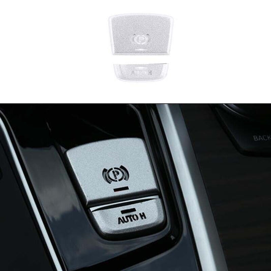 2PCS Cover Trim Silver Aluminum Shifter Hand Brake for BMW 5 Series 2018-2022