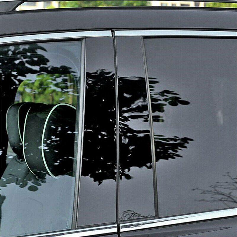 for VW for Jetta 2019-21 Piano Black Pillar Posts Door Window Molding Strip Trims 6X