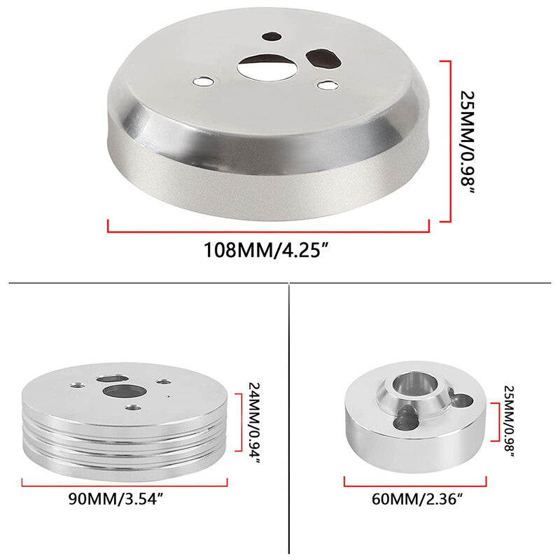 US Stock 5 6 Hole Aluminum Alloy Car Steering Wheel Polished Wheel Adapter