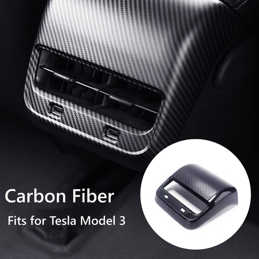New matte carbon fiber rear vent socket cover trim suitable for Tesla Model 3/Y