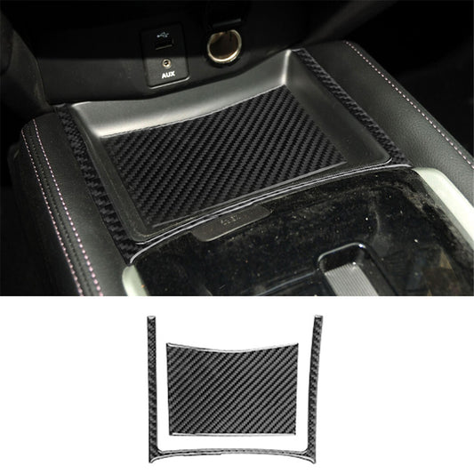 Carbon Fiber Central Storage Box Panel Trim Cover for Nissan Rogue 2014-2016