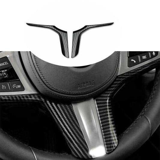 For Auto for BMW 5 Series G30 2018-2022 Carbon Fiber Steering Wheel Frame Cover Trim