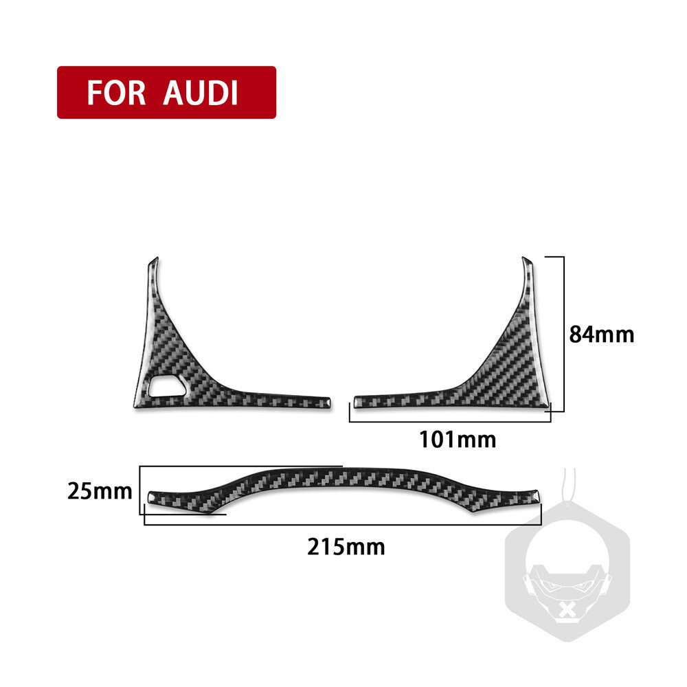 for Audi Q5 Q5L 2018-23 RHD Dashboard Panel Instrument Cover Trim Carbon Fiber¡Á3