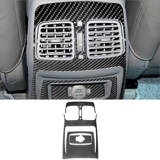 2Pcs Carbon Fiber Rear Center Console Cover Trim for Hyundai Azera 2006-2011