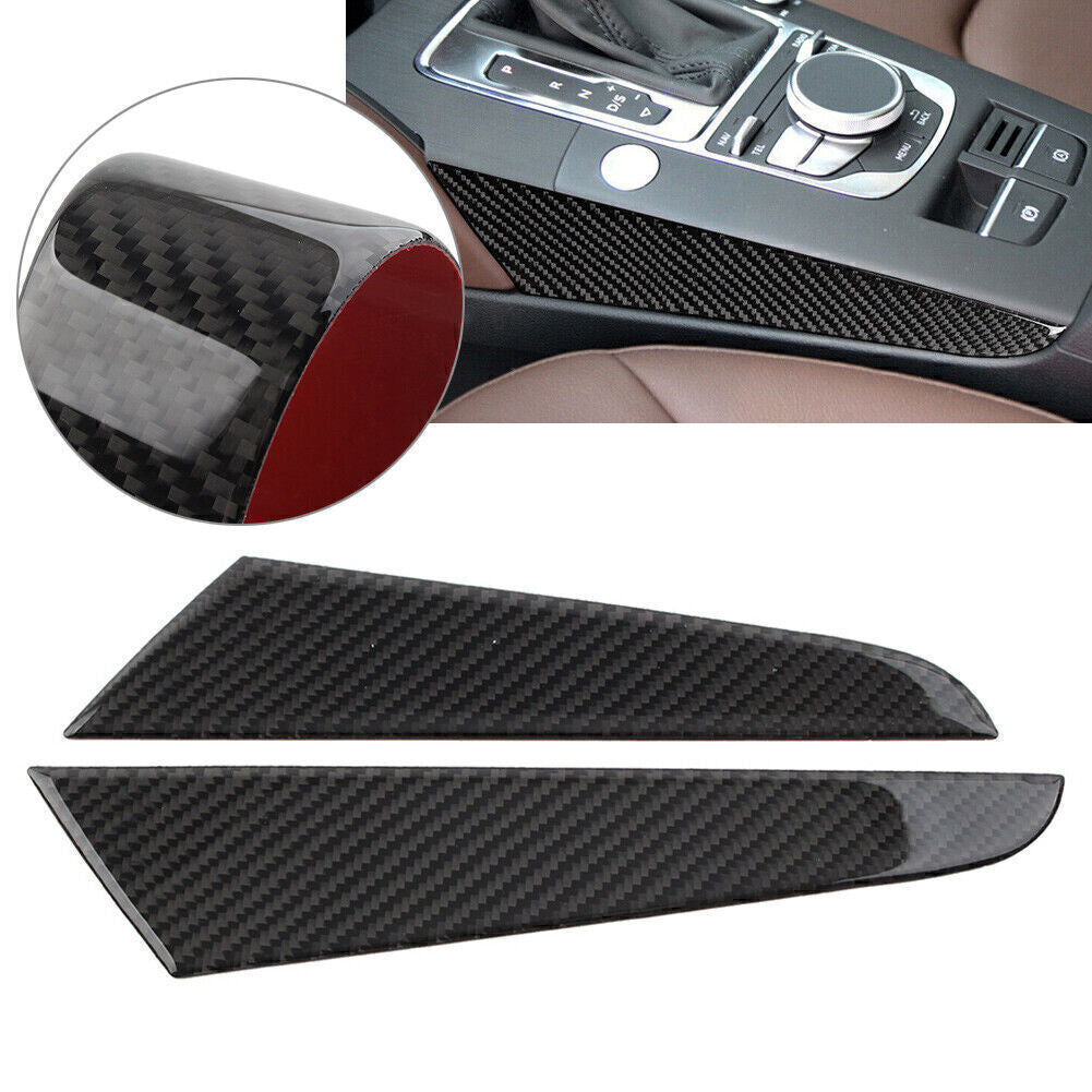 LHD Carbon Fiber Look Gear Shift Panel Side Cover Trim for Audi A3 8V 2014-2019