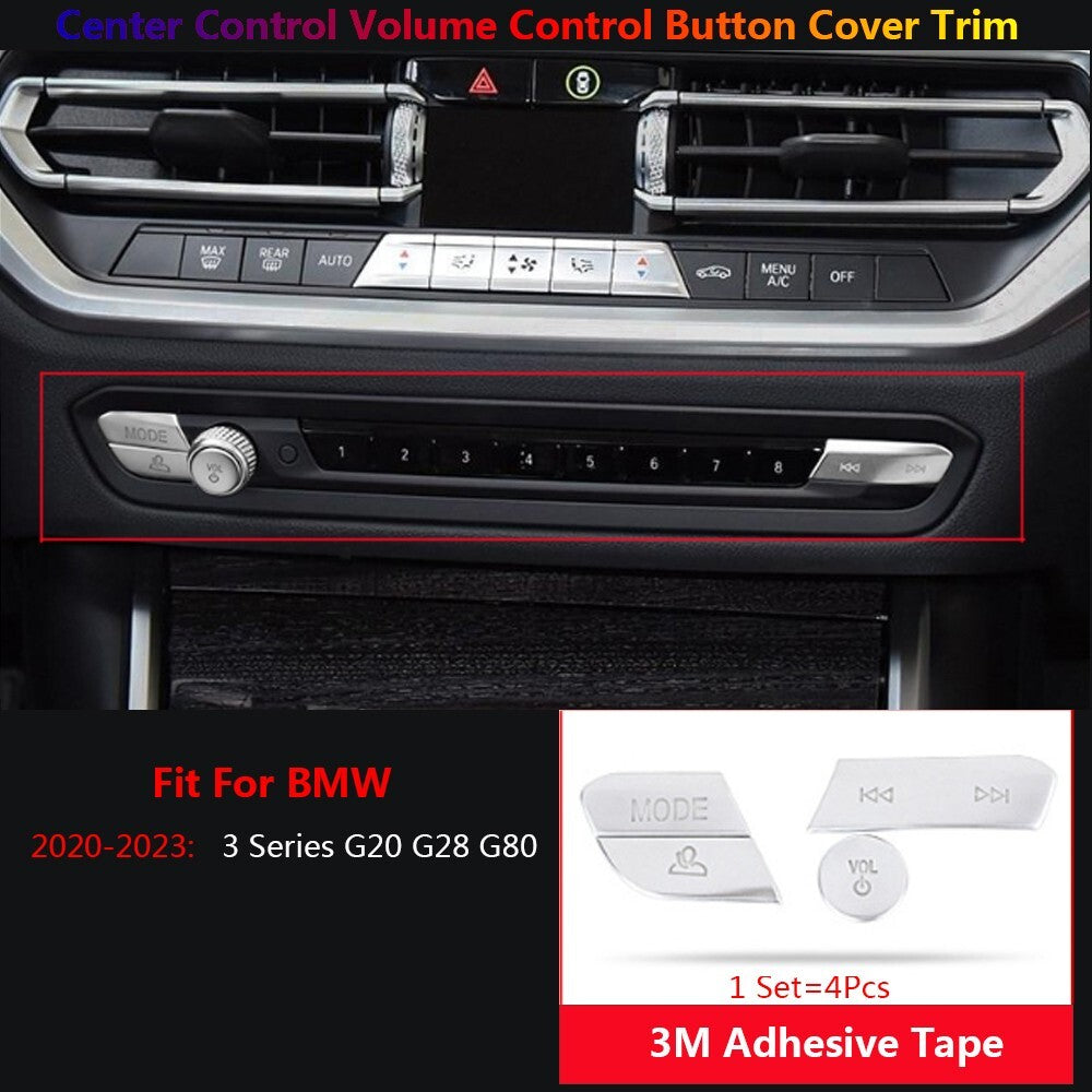 4Pcs for BMW 3 Series G20 G80 G28 Car Center Console Volume Switch Cover Trims
