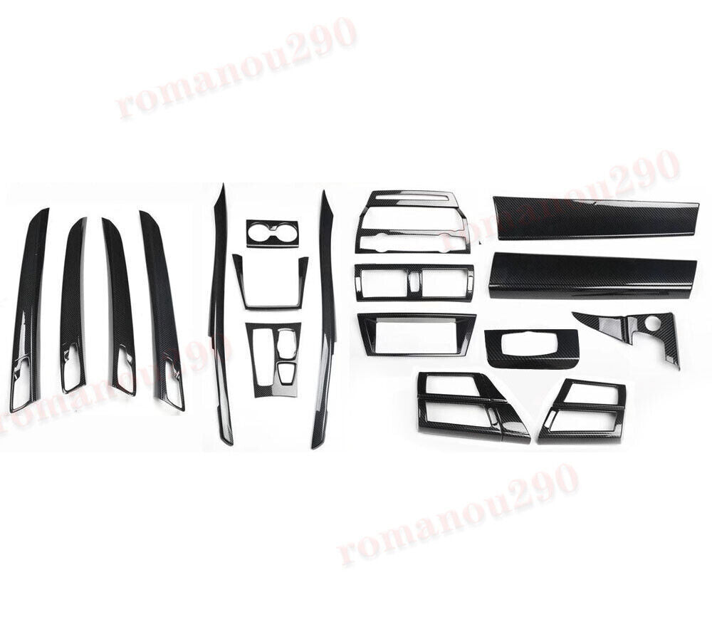 for BMW X5 2008-13 ABS Carbon Fiber Look Interior Decoration Kit Cover 19PCS