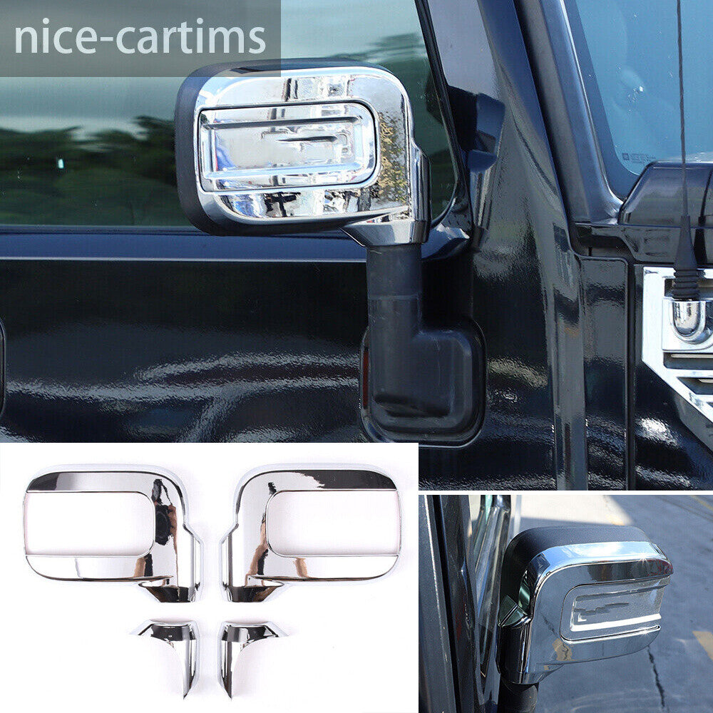 Chrome ABS Side Rearview Mirror Caps Cover For HUMMER H2 2003-2009 Accessories