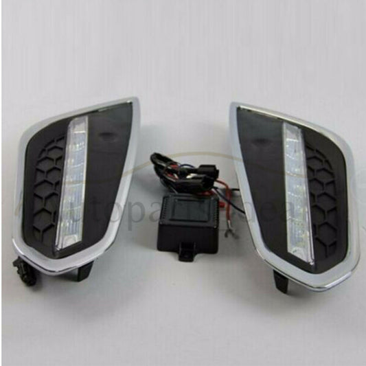 L+R DRL Fog Lamp Front Bumper LED Daytime Running Lights for Volvo S60 T5 09-13