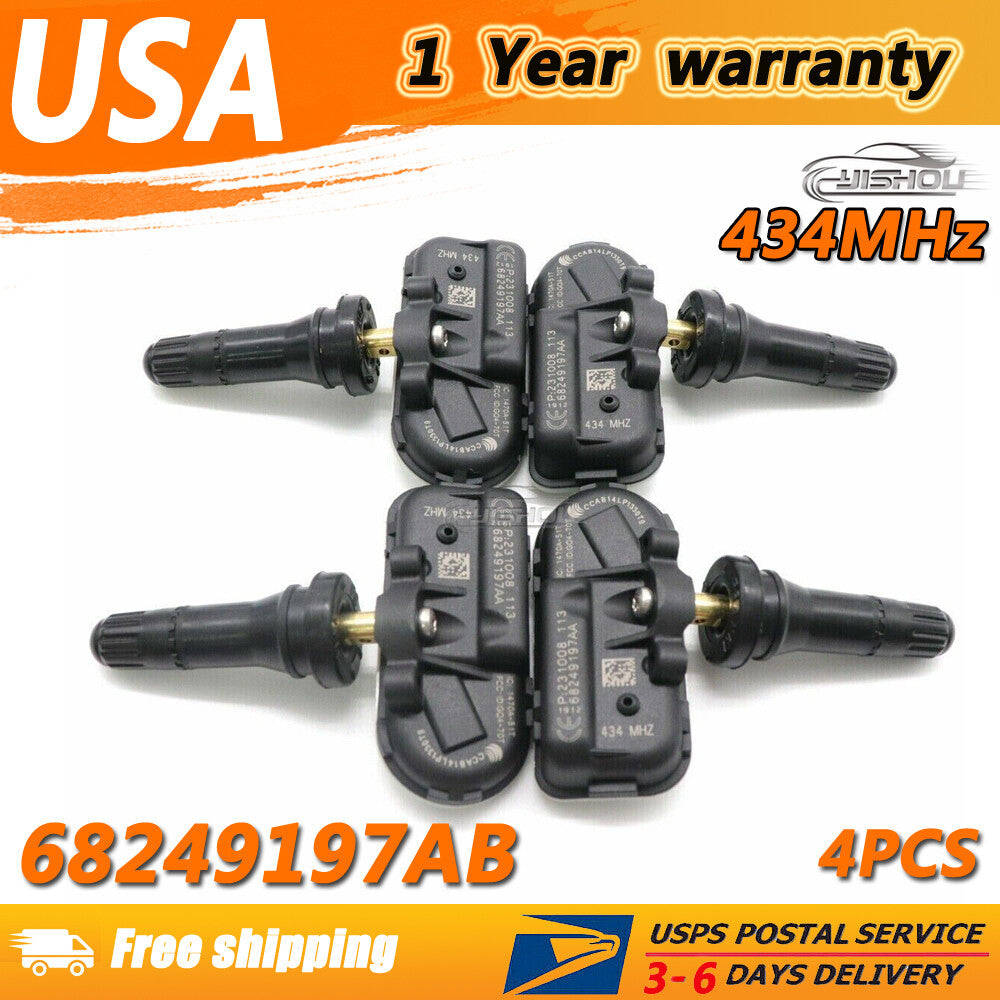 4X 68249197AA for DODGE for RAM 1500 2500 3500 2014-2018 TIRE PRESSURE SENSOR TPMS