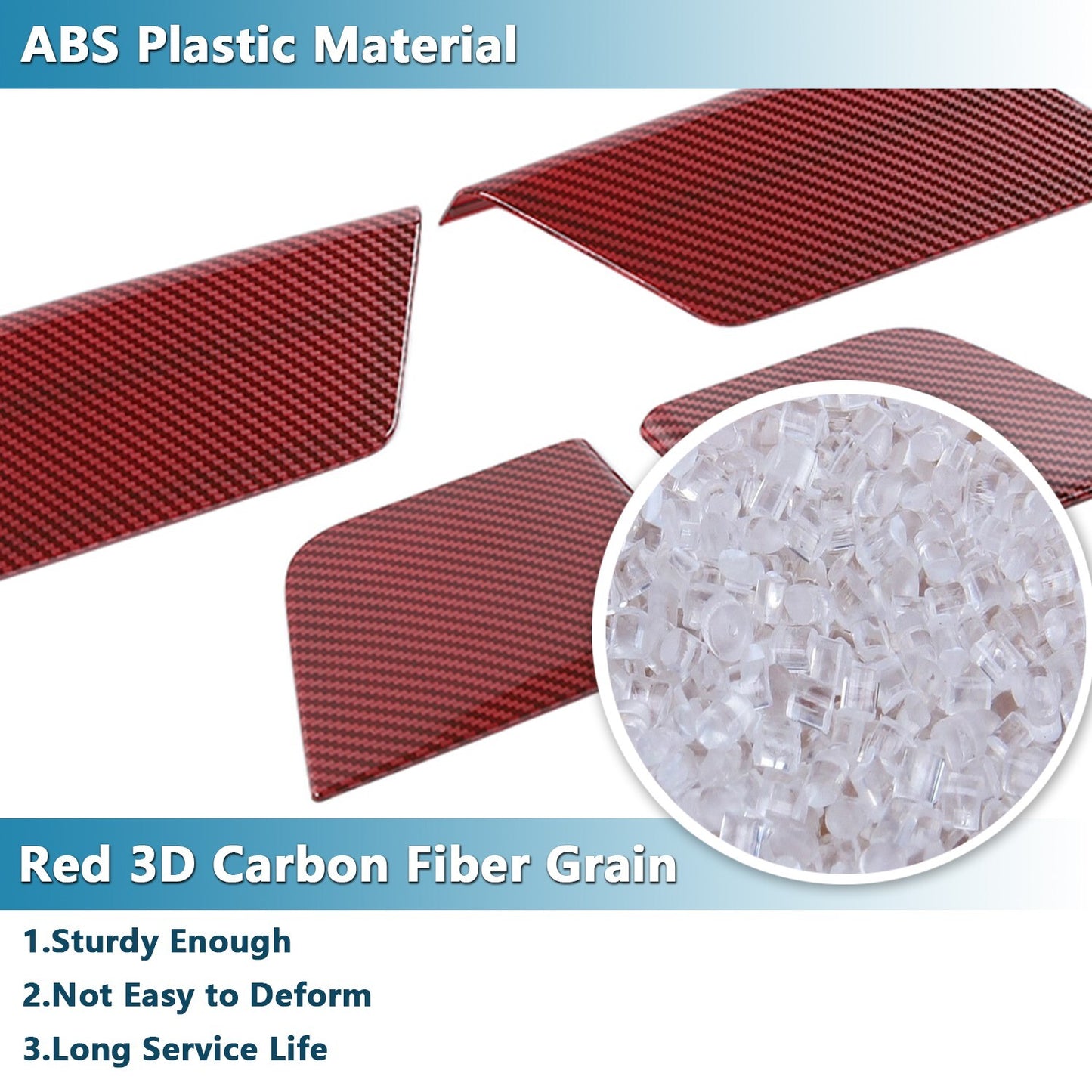 Red Carbon Front Rear Inner Door Panel Cover Trim for Ford F150 2021 2022 2023