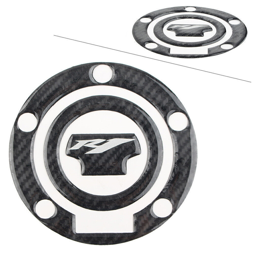 Carbon Fiber Gas Cap Cover Fuel Tank 3D Decal Pad for Yamaha YZF1000 YZF-R1 R1M