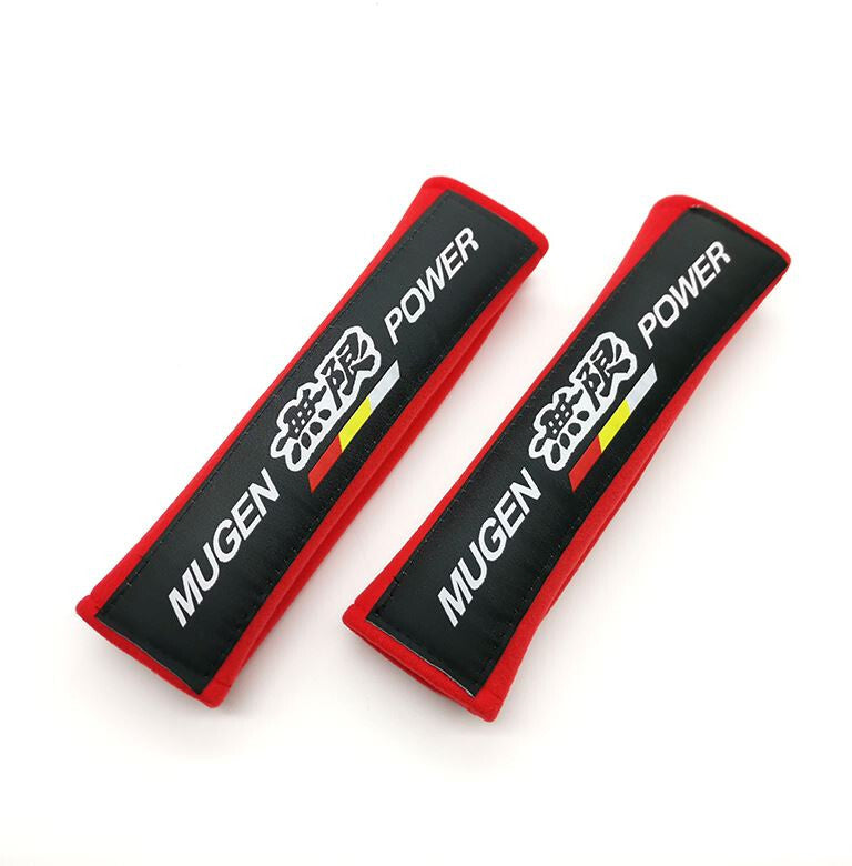 Blue carbon Mugen seatbelt cover and shoulder strap pad for Honda for Acura