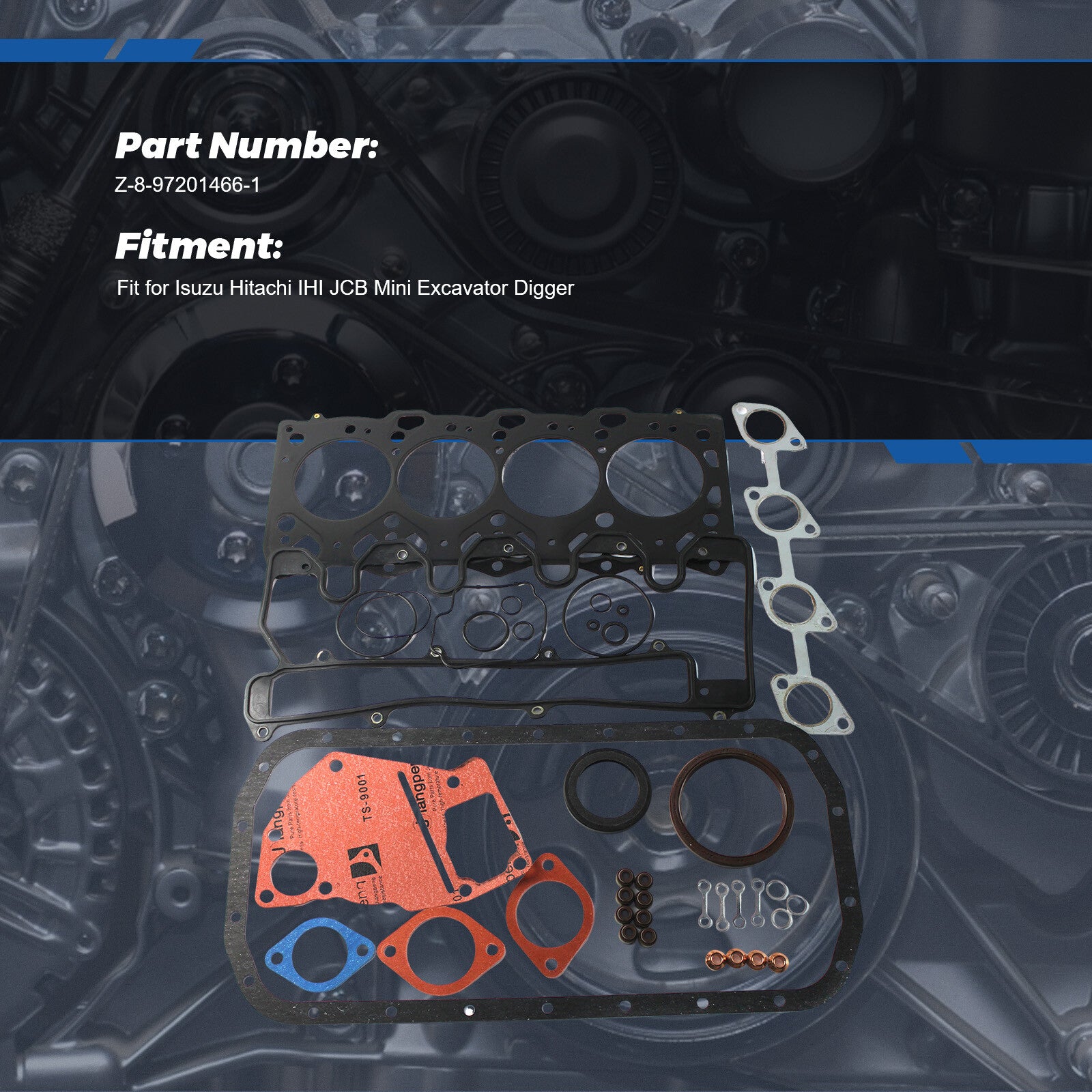 4LE2 Engine Overhaul Gasket Kit for Isuzu Hitachi Kobelco JCB for Mini Excavator New