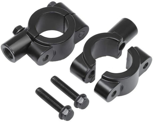 2x Black 7/8 22mm Handlebar 8mm Mirror Clamps Mount Bracket Street Dirt Bike