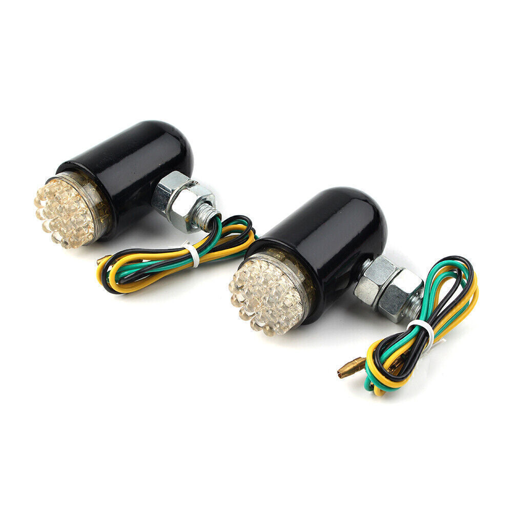 Custom BlACK Brake Running Turn Signal Tail Lights Cruiser Motorcycle Universal