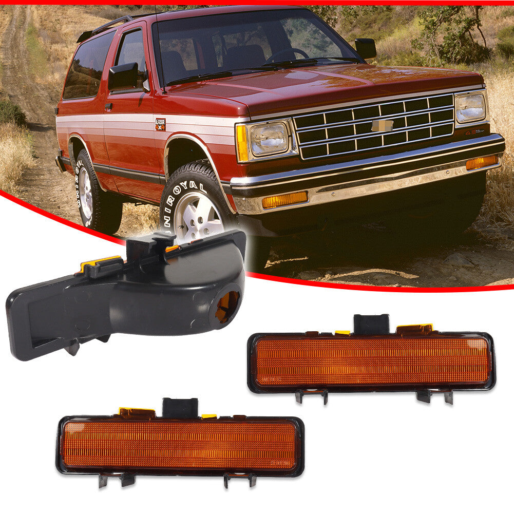 Compatible with 82-94 Jimmy Blazer Sonoma S10 S15 Amber Turn Signal Parking Bumper Light Kit
