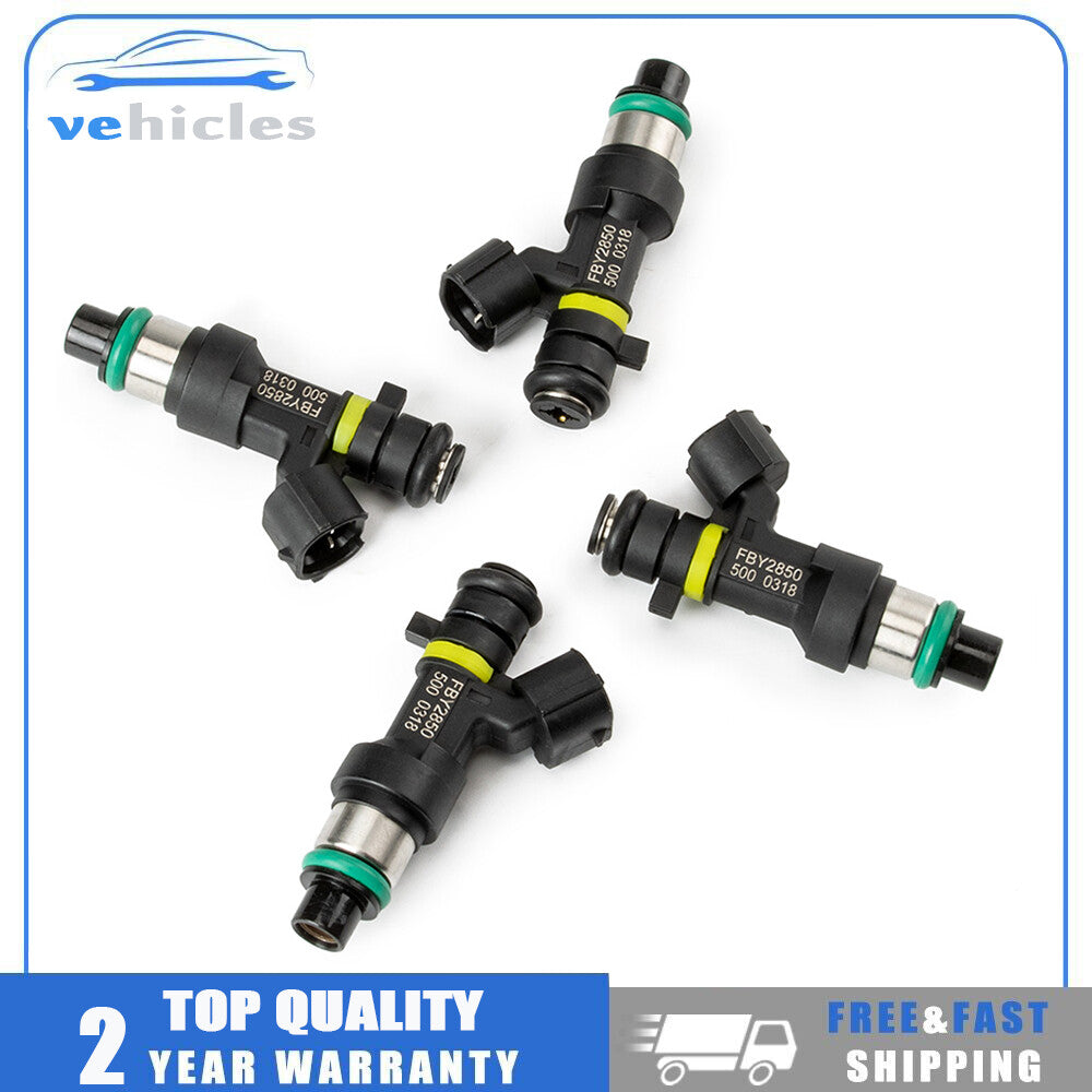 Four fuel injectors suitable for Nissan Sentra 2.0L, Versa 1.8L (2007-2012), and Cubic 1.8L (2009-2014).